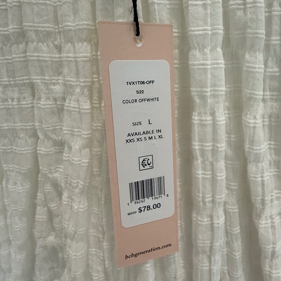 NWT BCBGeneration White Off Open Back Top (Size L) - Picture 8 of 10